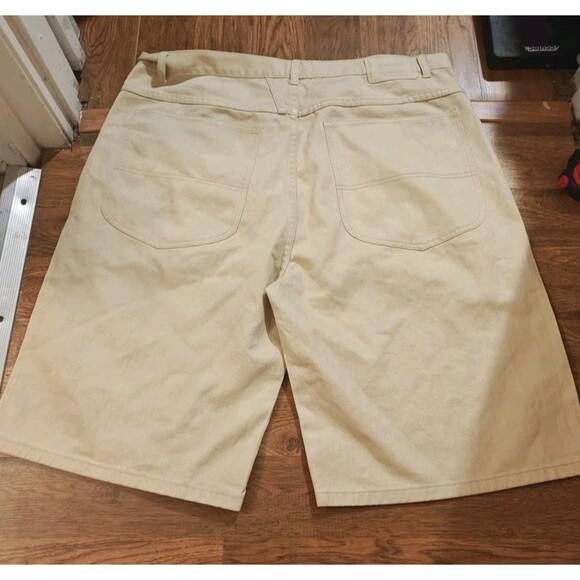 Vtg Marithe Francois Girbaud Jean Shorts Mens Size 40 Beige Denim Baggy Hip Hop - Picture 9 of 10